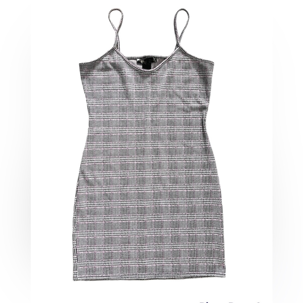Coco & Shay Dress Womens Medium Black Gray Houndstooth Spaghetti Strap Ladies